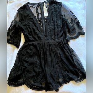 New W/ Tags Black Laced Romper